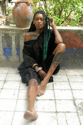 Robe de plage courte Libra Black